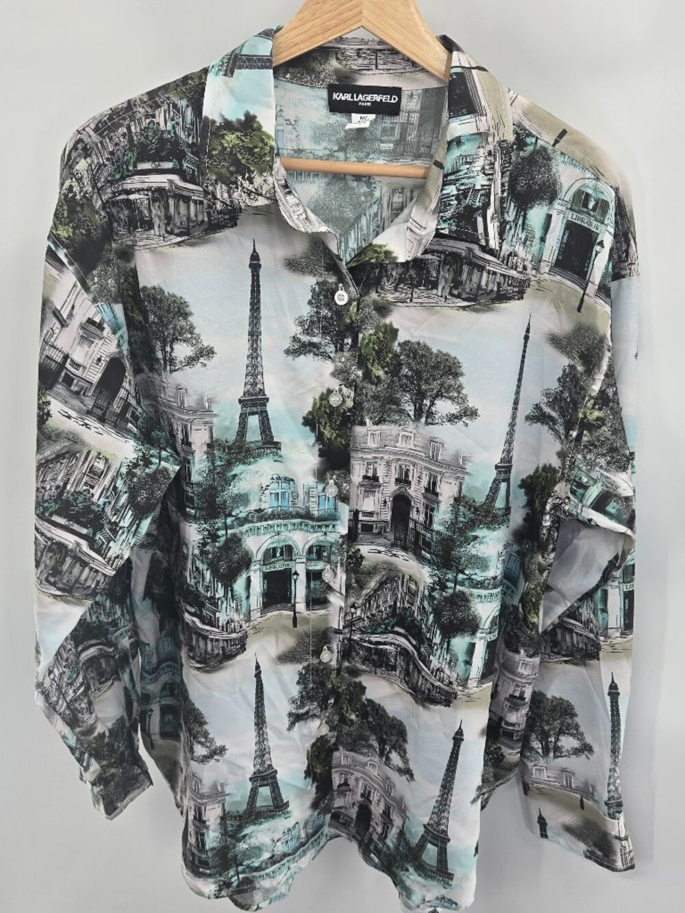 Karl Lagerfeld Paris Eiffel Tower Parisian Button Down Shirt Medium